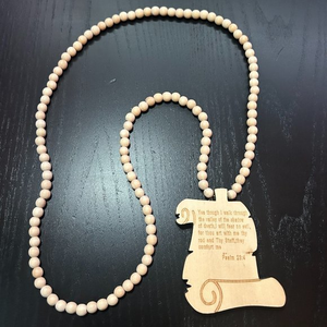 GoodWood NYC Psalm‎ 23:4 Necklace Wooden Pendant Wooden Beaded